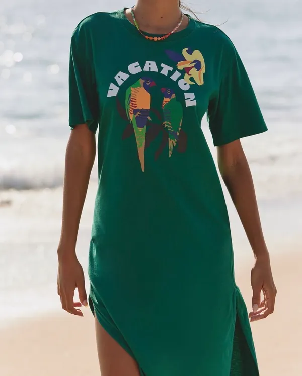 Anthropologie Celandine x Claire Colin Crew-Neck T-Shirt Midi Dress, Size XXS - Image 3