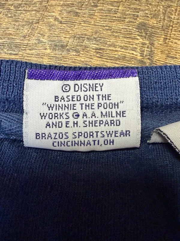 Vintage 90s POOH Disney Tigger Sweatshirt Womens XL Embroidered Navy Blue - Image 9