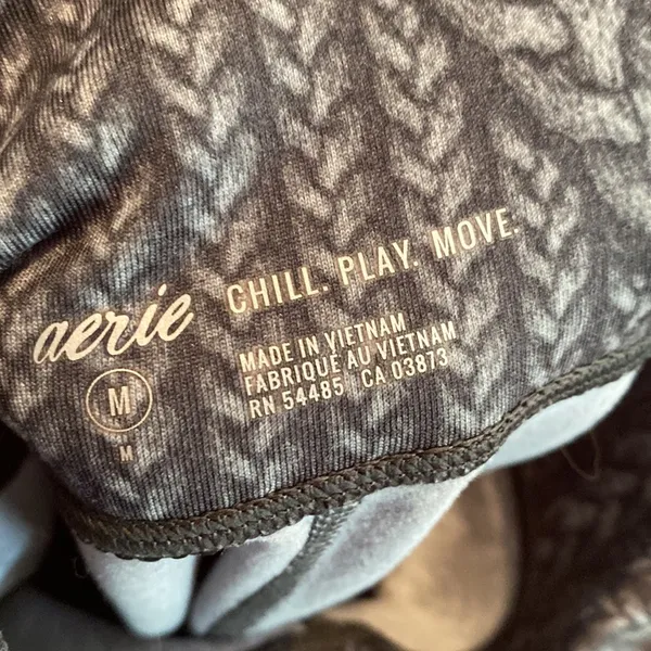 Aerie‎ Chill Play Move Patterned Leggings Printed Black and Gray Rope - Image 3