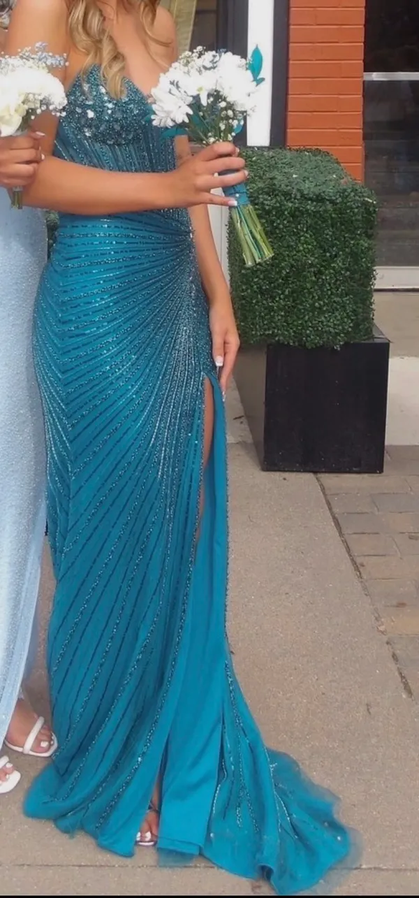 Prom Dress Blue Size 0 - Image 2