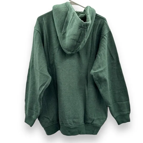 Aerie‎ Green Long Sleeve Full Zip Fleece Inside Hooded Jacket Sz M NEW - Image 3
