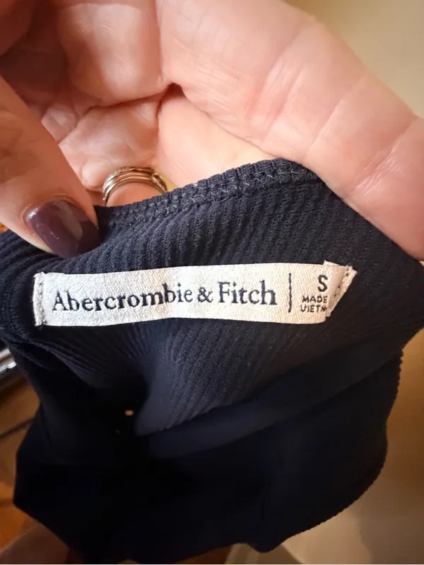 Abercrombie & Fitch Women’s S Black Ribbed Midi Dress - Image 9