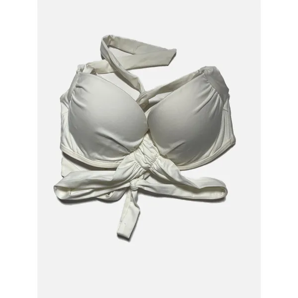 Victoria's Secret Bikini Top Womens 34C White Wrap Push Up Halter Swim Beachwear - Image 2