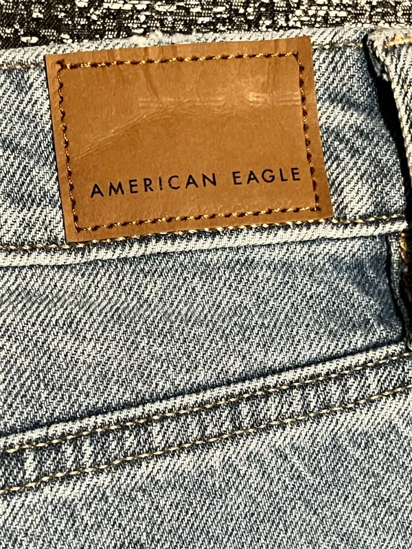 Womens sz8 NWT American Eagle High-Waisted Denim Mini Skirt Light Wash Raw Hem - Image 7