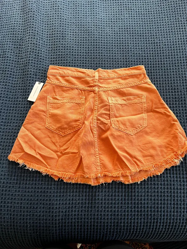 Pilcro Orange Denim Mini Skirt - Image 4
