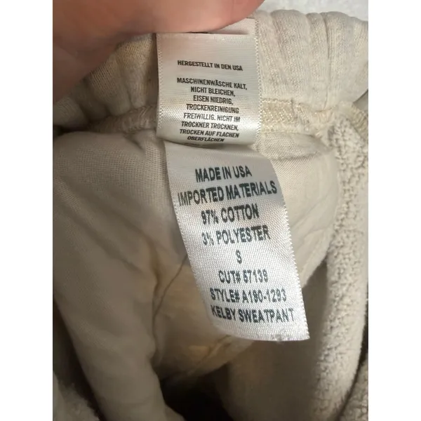 Agolde Revolve Kelby Oatmeal Heather Fleece Lined Lounge Jogger Sweatpants Small - Image 10