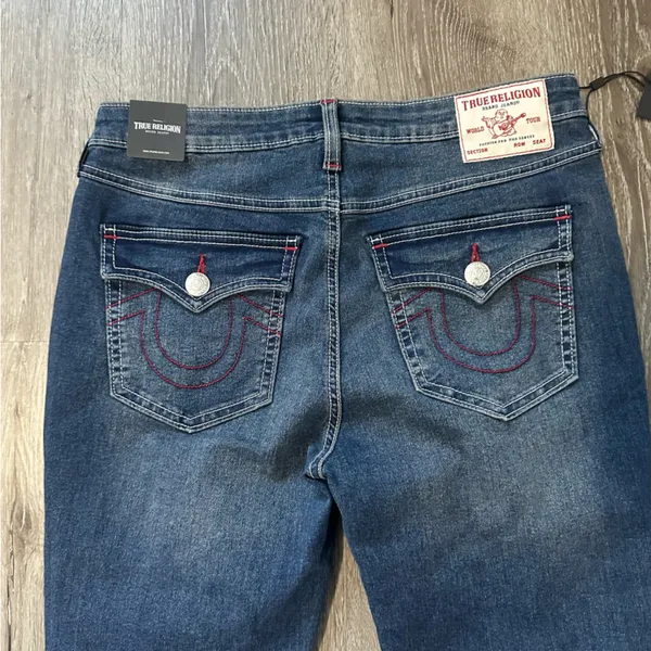 True Religion Women’s Dark Blue Flare Jeans - Image 8