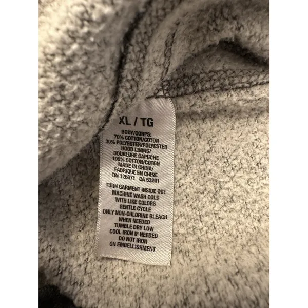 VTG Aeropostale Hoodie Women’s XL Gray AERO New York Full Zip Logo Fleece Y2K - Image 6