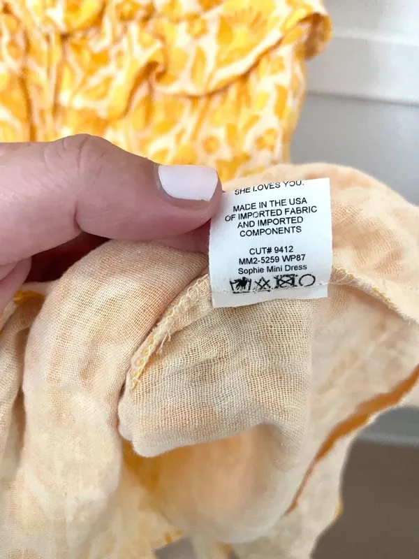 NWT Show Me Your Mumu Sophie Floral Print Mini Dress Mustard Romantic Prairie M - Image 5