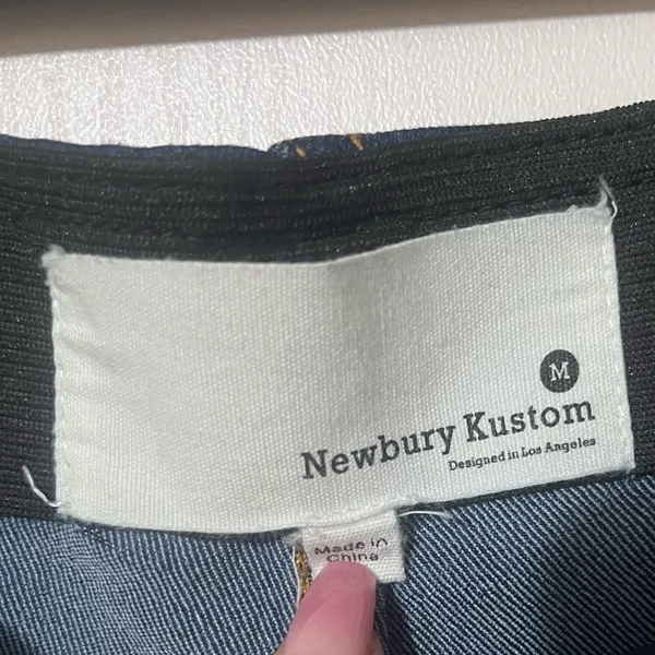 Newbury Kustom Womens Dark Blue Jeans M Mid Rise Flare Stretch Wash Pull On - Image 6