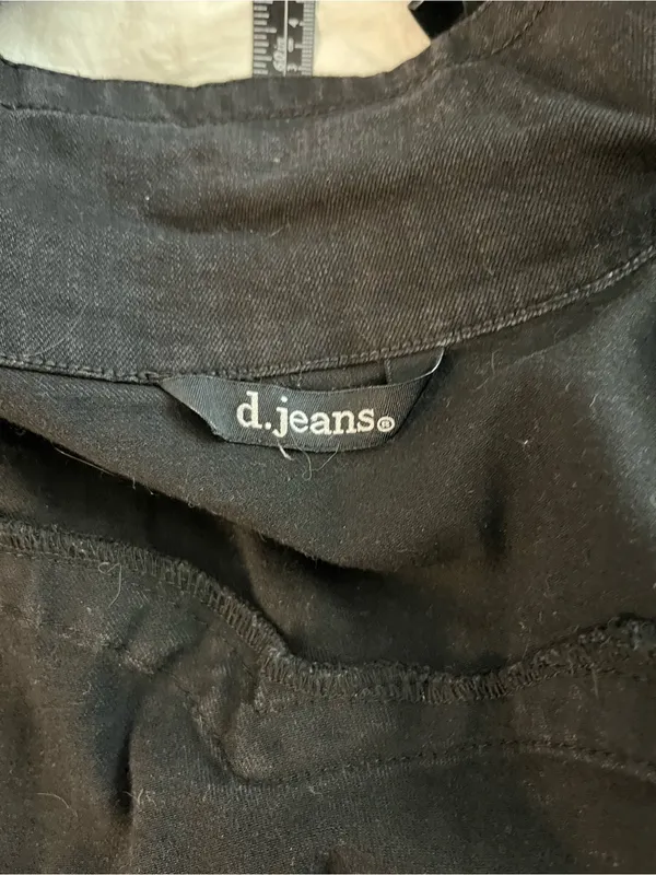 d.jeans Denim Jacket Womens Medium Black Stretch Cropped Trucker Button Front - Image 13
