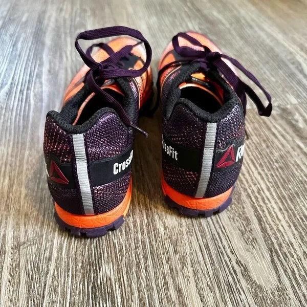 Reebok CrossFit H20 drain, Dura grip athletic shoes orange purple black size 6 - Image 2