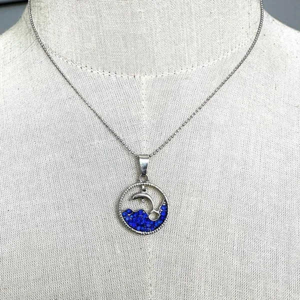 Adult Jewels dolphin rhinestone pendant necklace - Image 2