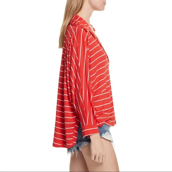 Free People We the Free Can't Fool Me Striped Tee - Red - XS - Image 6