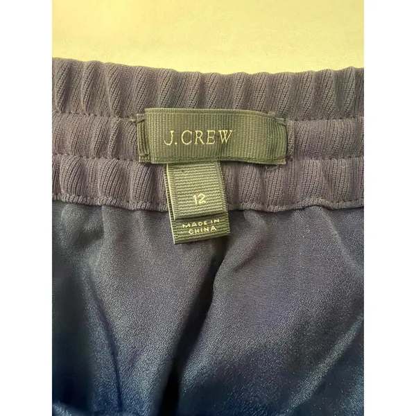 J. Crew Navy Blue Tulip Hem Mini Skirt with Pockets Size 12 Drawstring Waist - Image 7
