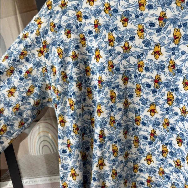 Vintage 90s Winnie The Pooh mockneck sweater long sleeve tee floral print disney - Image 6