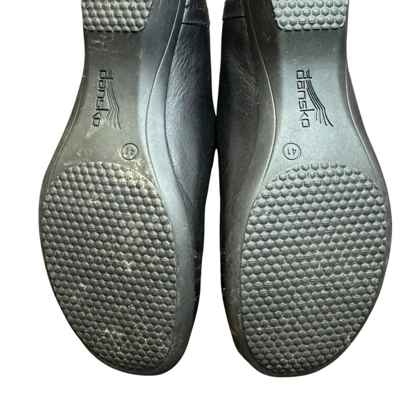 Dansko Shoes Womens Size 10.5 Black Leather Slip On Comfort Work Clogs - Image 10