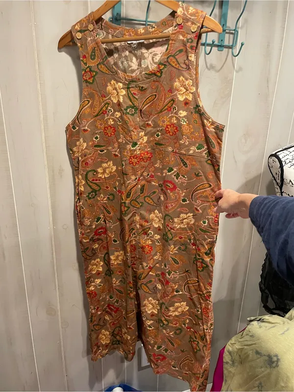 Cute nutmeg corduroy paisley granola girl cottagecore indie mod jumper dress 90s - Image 8