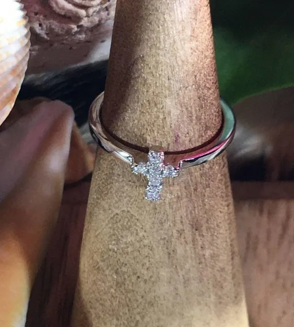 Cross Sterling Silver Toe Ring Midi Ring - Image 3