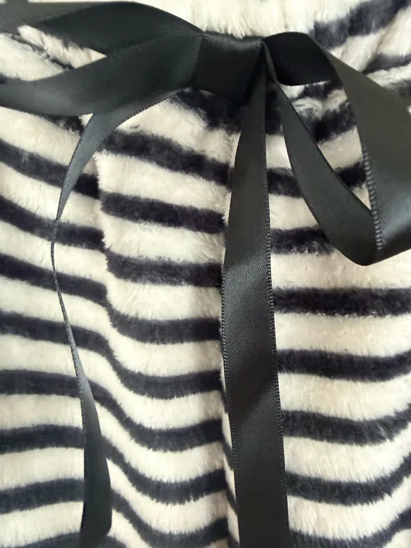 NWT MAEVE Plush Lounge Pants S Black White Stripe Wide Leg Cozy Soft Pajama - Image 8