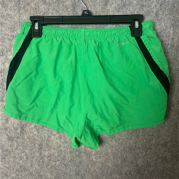Nike Dri-Fit Women Small Vibrant Green Athletic‎ running Shorts - Image 3