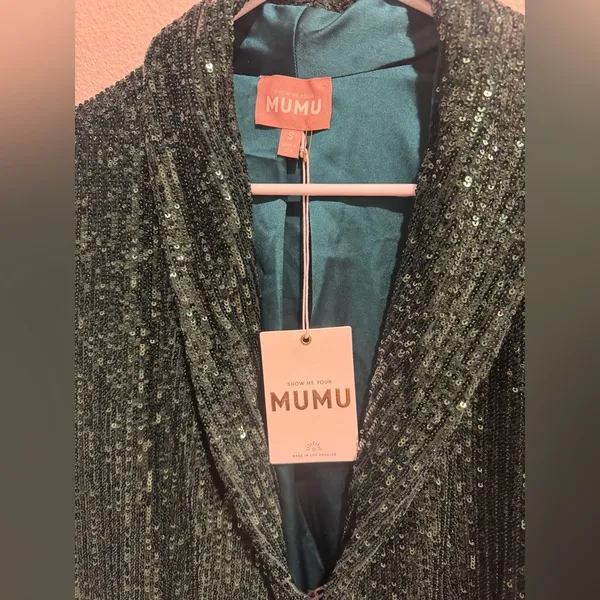 SHOW ME YOUR MUMU Women's‎ Dance Sequins Blazer in emerald green Size S - Image 5
