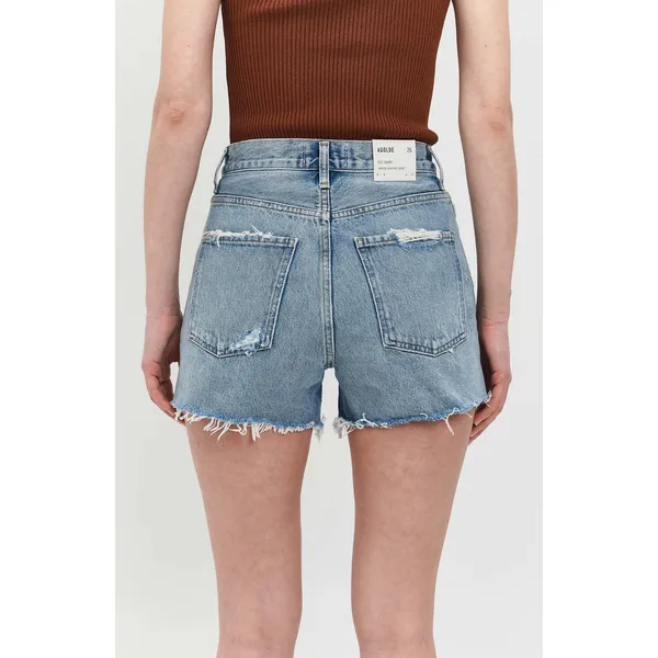 AGOLDE Dee Vintage High Rise Shorts Medium Wash Distressed Size 27 100% Cotton - Image 9