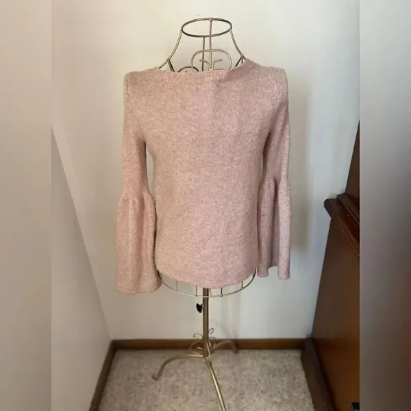 American Eagle Criss Cross Lace Up V Neck Sweater Pink Size M - Image 12