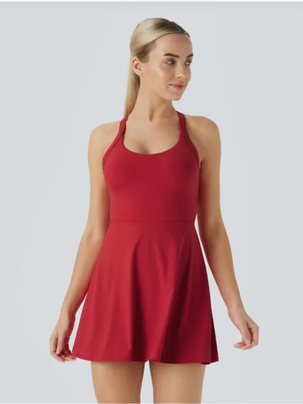 Halara | Backless Twisted Easy Peezy Tennis Dress | Salsa | Large (10/12) - Image 3