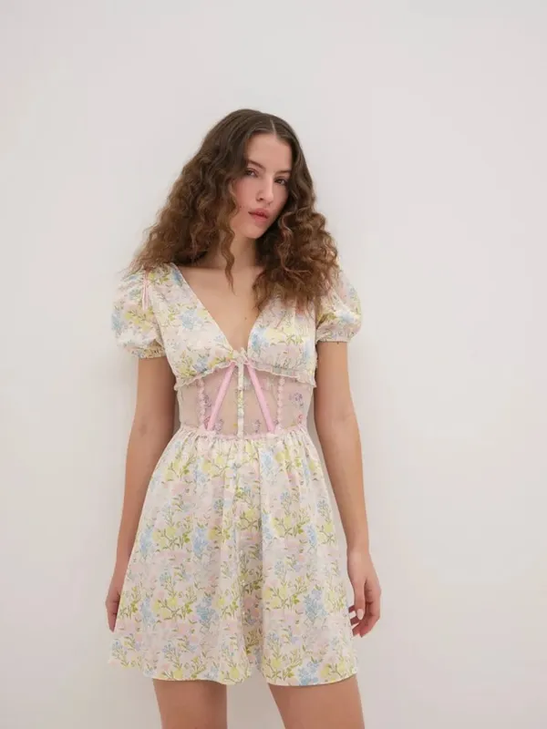 FOR LOVE AND LEMONS Glitter Garden Cap Sleeve Slip Dress Size X-Small NWT - Image 10