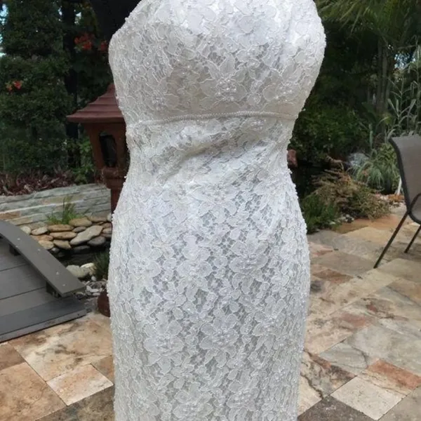 Glina David’s bridal floral lace beaded strapless wedding dress style s8551 sz 2 - Image 2
