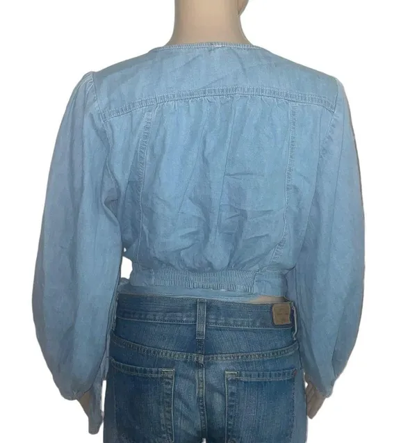 Free People Sophie denim wrap top - Image 9