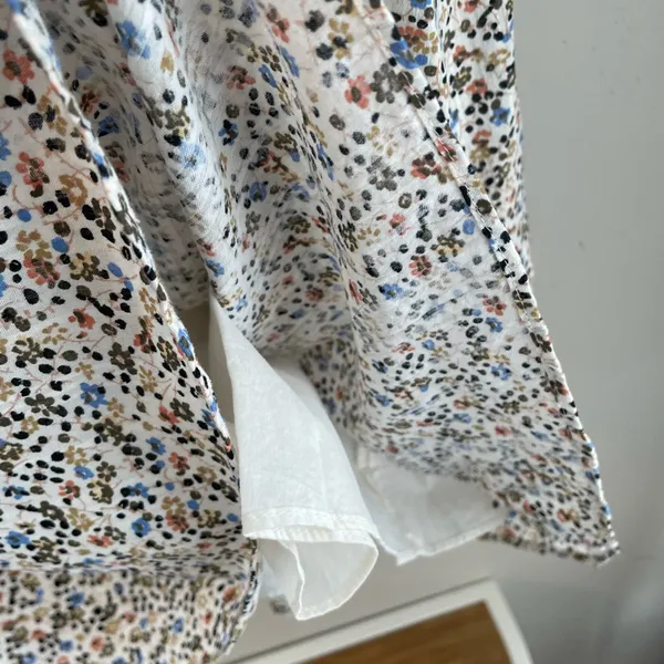 Madewell Floral Midi Dress - Cream and Blue - Image 5