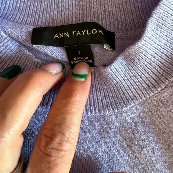 Ann Taylor Mock Neck Sleeveless Sweater Vest Lavender Size Small Minimalist Knit Top - Image 3