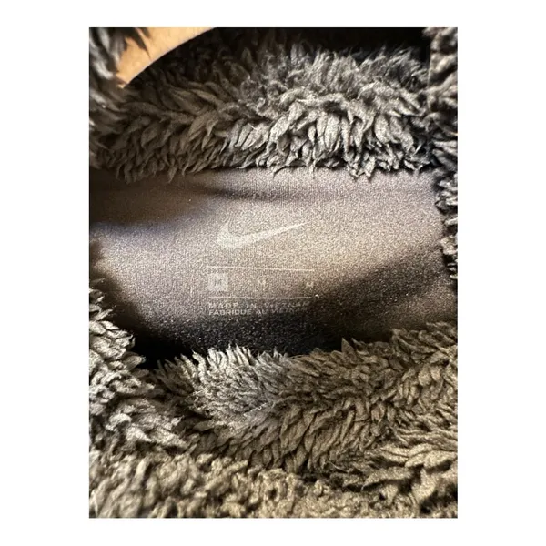 Nike Black Charcoal Gray Sherpa Fleece‎ Pullover Jacket Mens Medium Womens L - Image 6