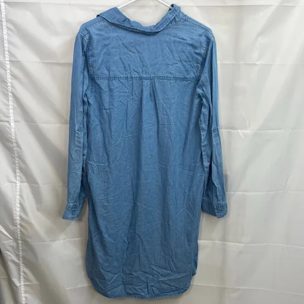 NEW Como Vintage women's light blue denim indigo long sleeve collared dress S‎ - Image 6