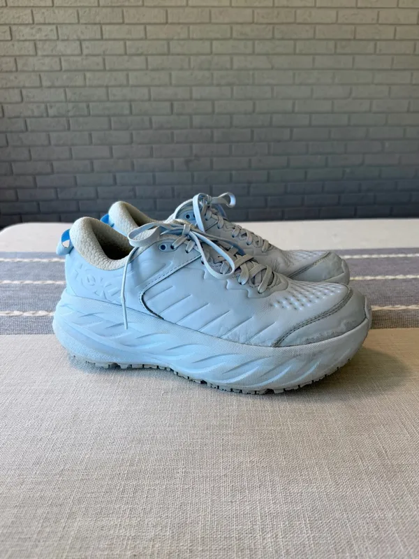 Hoka Bondi SR Light Blue Leather Slip Resistant Shoes Women’s Size 9.5 - Image 4