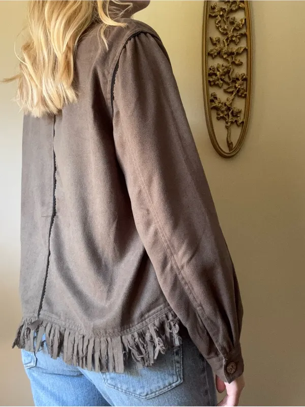 C.a. Sport Faux Suede Fringe Jacket - Image 8