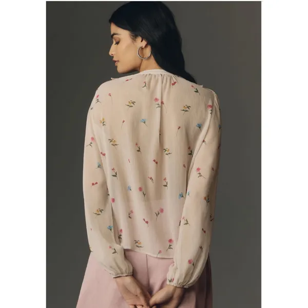Anthropologie Long Sleeve Ruffled Blouse New With Tags - Image 2