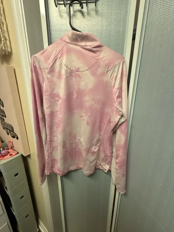 Callaway 1/4 Zip Pullover Size L Pink Tie Dye Golf Top - Image 5