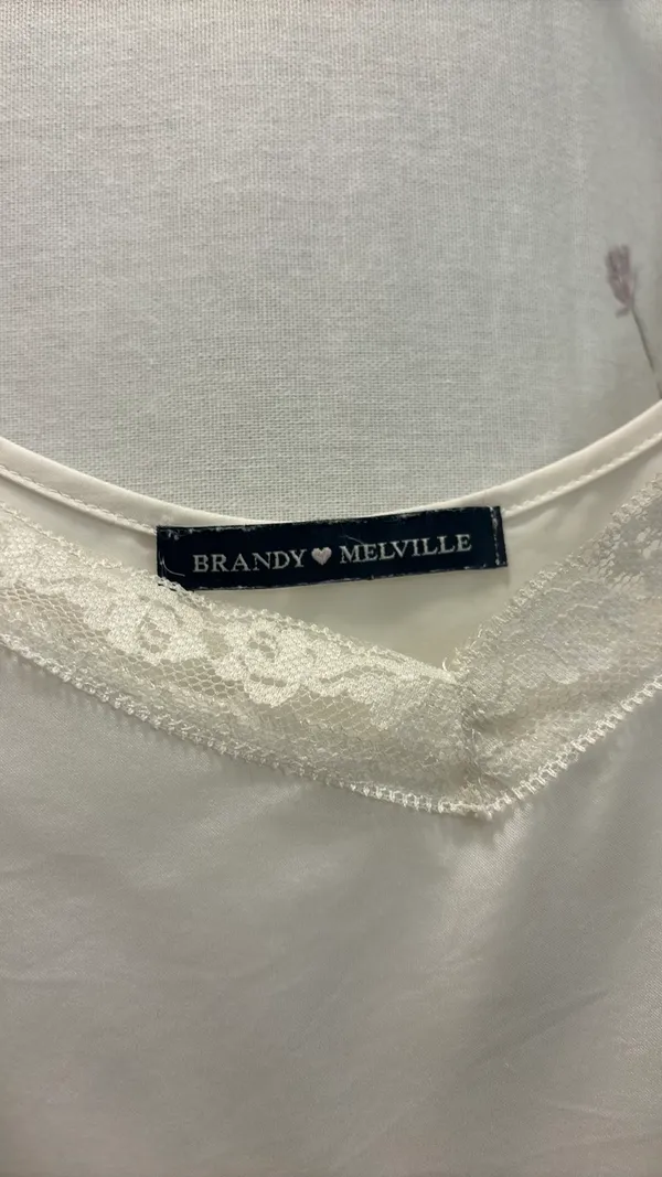 Brandy Melville Lace Trim Champagne Cami - Image 7