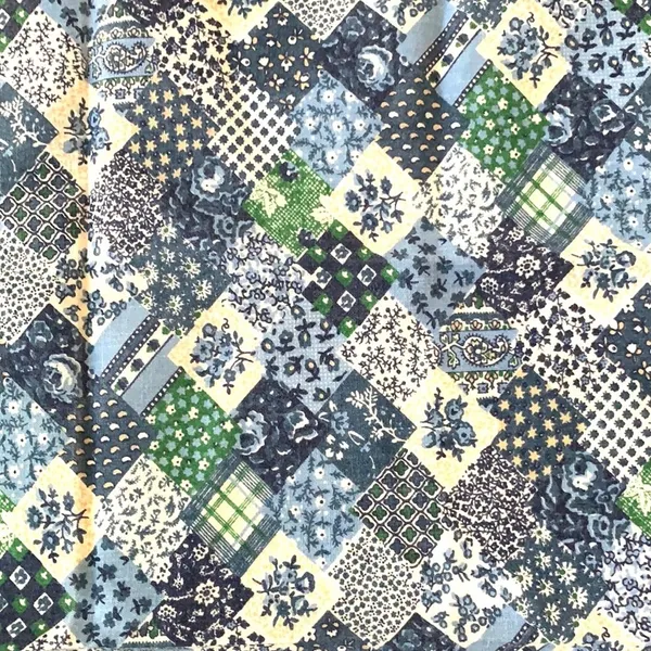 Blue Plaid Floral Bandana Handkerchiefs Napkins 3pc Set 17in x 17in - Image 2