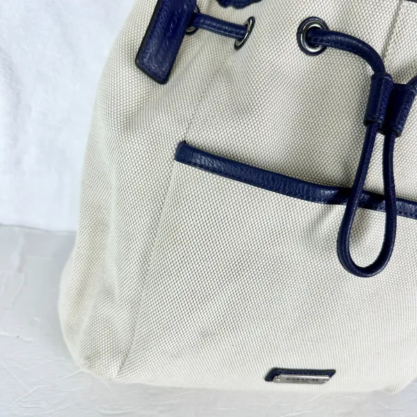Coach Avery Canvas Drawstring Bucket Bag Navy Cream F28913 - Image 8