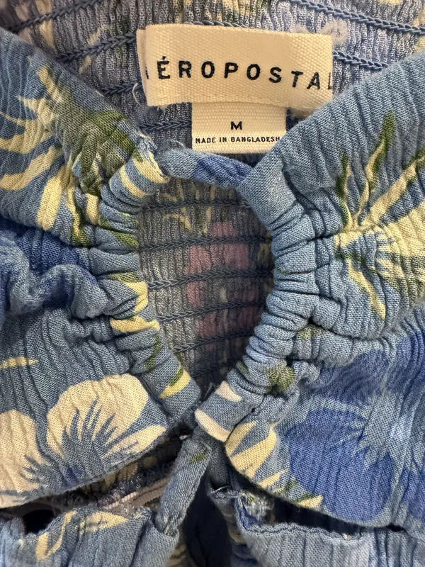 Aeropostale Blue Floral Tie-Front Sundress - Image 3
