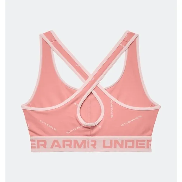 Under Armour Sports Bra Women XL Pink Logo Crossback Compression Athleisure - Image 6