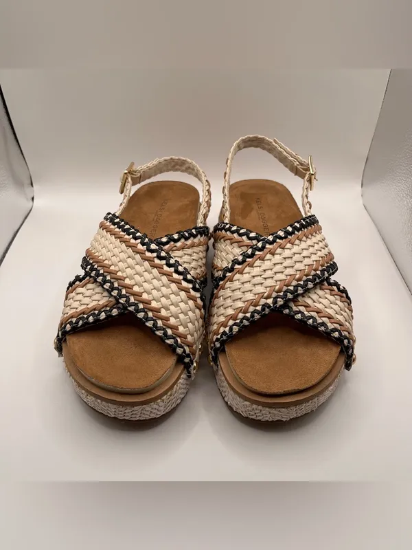 NWOB Kelsi Dagger Anthropologie Pace Raffia Platform Sandals Woven 5 Boho Woven - Image 3
