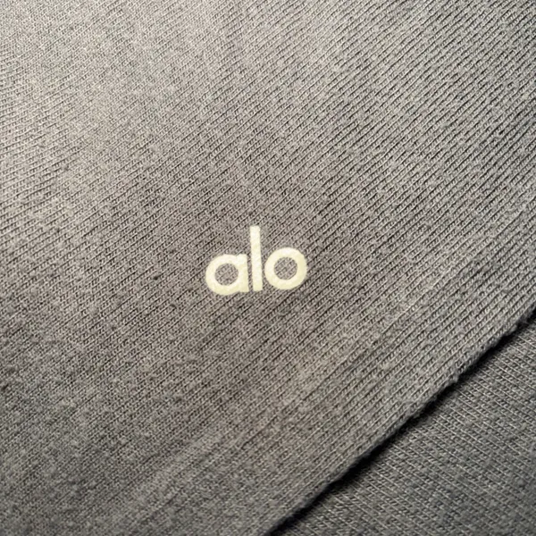 Alo Yoga Gray Wrap Back Turtleneck Long Sleeve Top Womens M Activewear Pilates - Image 5