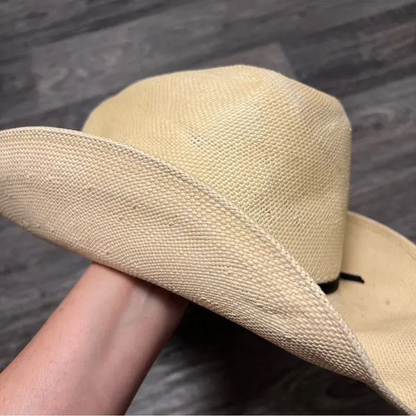 Stallion by STETSON straw cowboy hat, tan, hard shell, 7 1/8 - Image 13