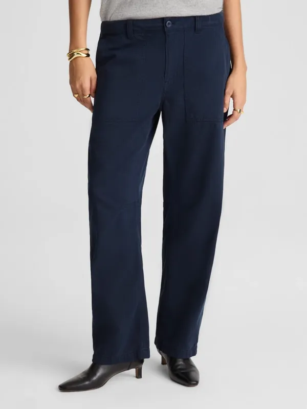 MADEWELL Darted Barrel Leg Pants Classic Navy Comfort Stretch size‎ 26 NS282 - Image 11