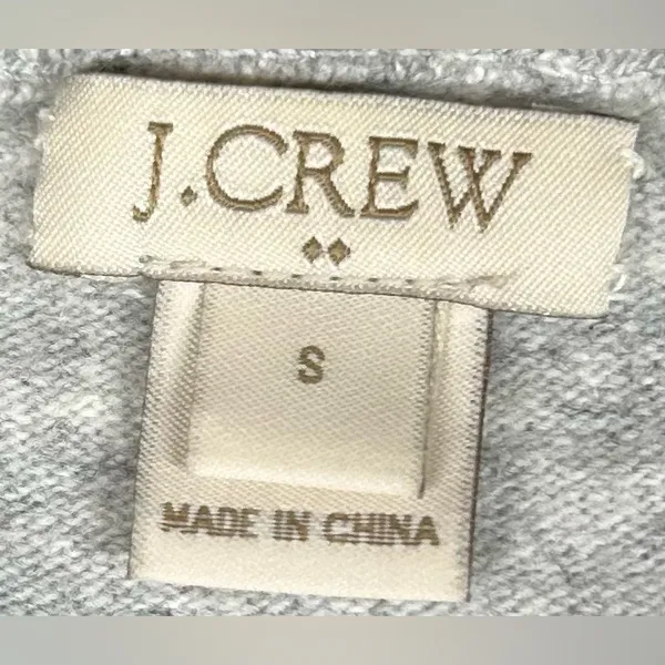 J. Crew Size S Gray Ruffle-Sleeve Crewneck Merino Wool Blend Sweater - Image 2